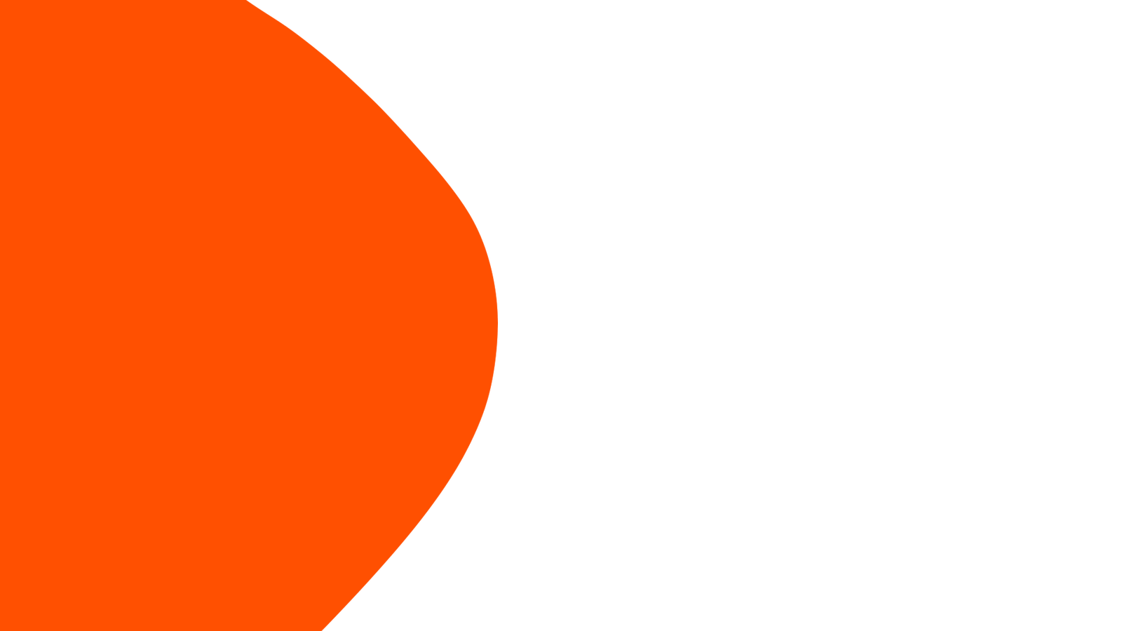 Elemento gráfico decorativo curva naranja sobre fondo transparente